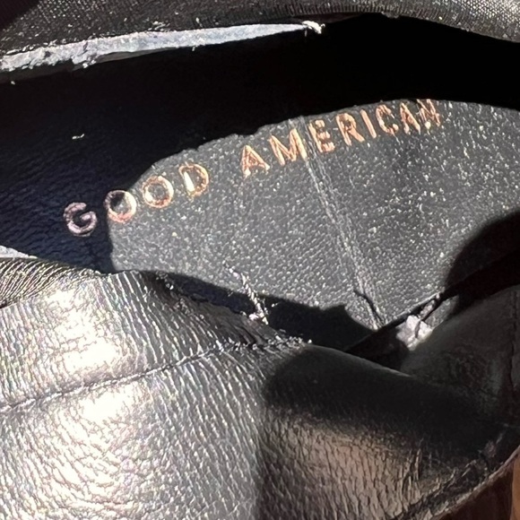 🌻NEW Good American Black Over the Knee High Lace-up Detail Heeled Boots Size 5 - Picture 7 of 9